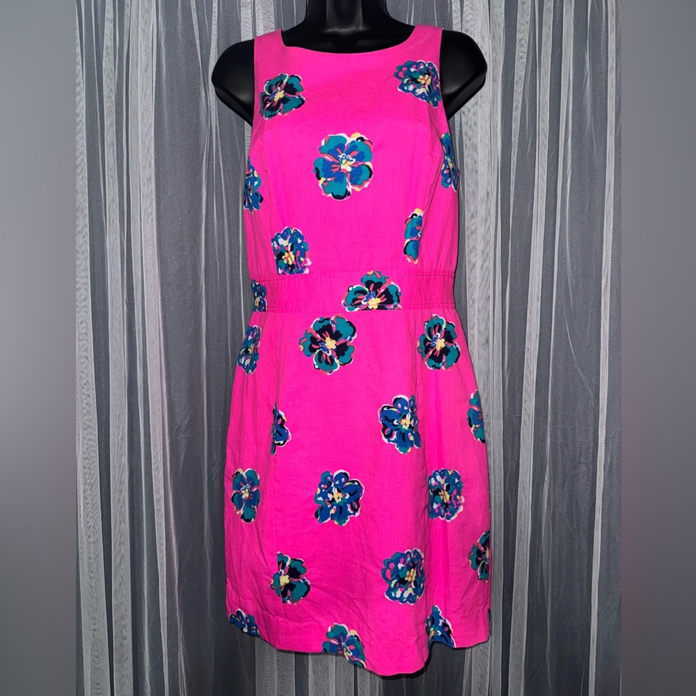 Lilly Pulitzer Hot Pink Backless Sheath Dress, Kirkland Mambo Floral, Size 4